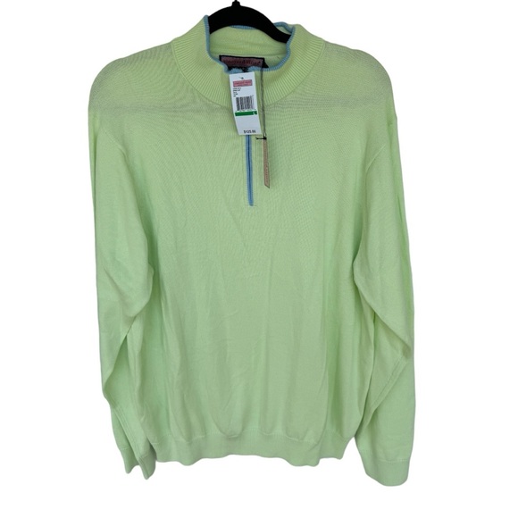 Vineyard Vines Other - Vineyard Vines key lime Pima cotton 1/4 zip mockneck pullover sweater large NWT